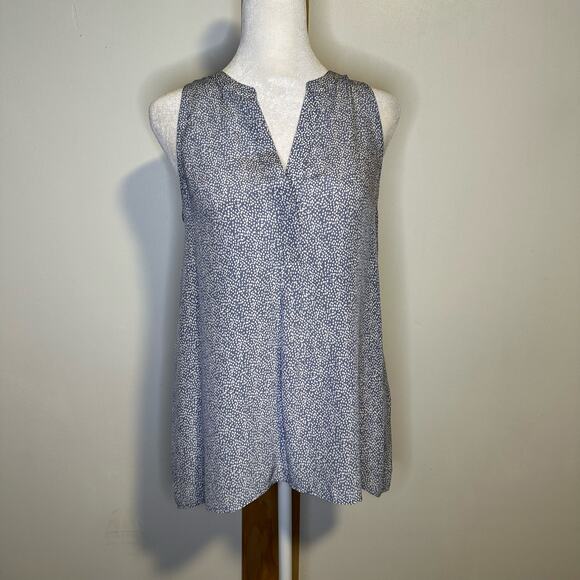 Joie light blue & white dot print silk tank top size XS - Picture 2 of 11